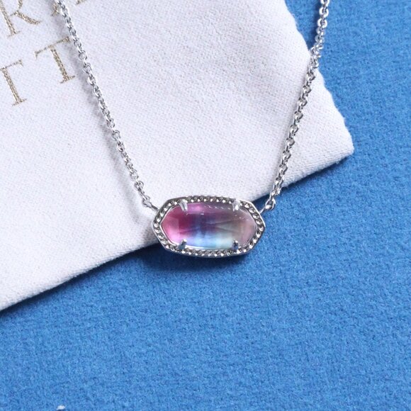 Kendra Scott Elisa Necklace Watercolor Silver - Picture 2 of 2